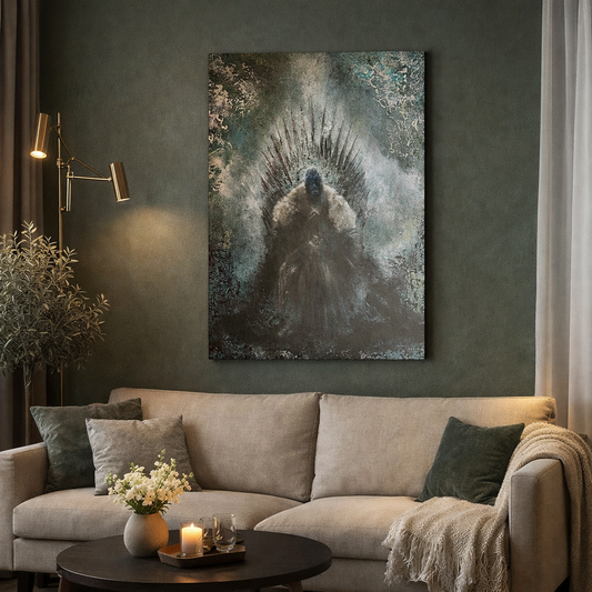 Fantasy Originalgemälde – Jon Schnee, König der Sieben Königslande – Acryl auf Leinwand 100 × 70 cm – Handsigniert