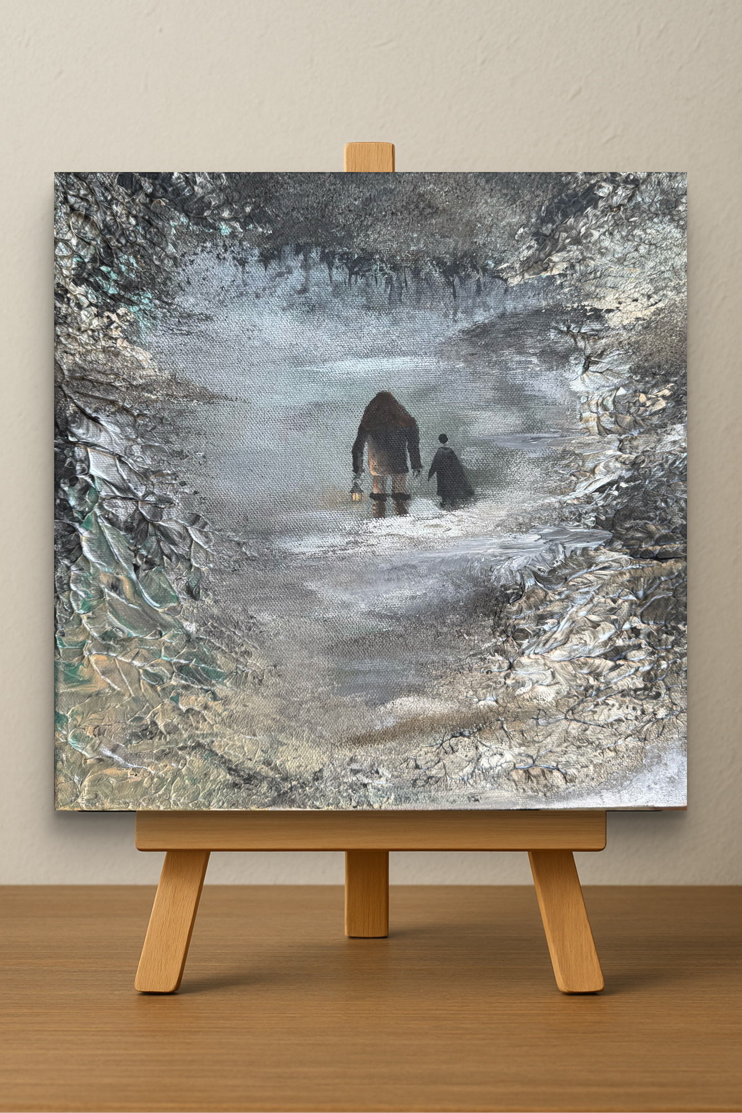 Originalgemälde Acryl Harry Potter und Hagrid im Düsterwald - Acryl auf Leinwand 30cm x30cm