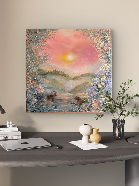 Sound of the Sunset – Original Acrylgemälde 40 × 40 cm