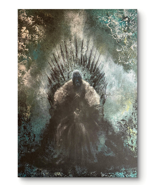 Fantasy Originalgemälde – Jon Schnee, König der Sieben Königslande – Acryl auf Leinwand 100 × 70 cm – Handsigniert