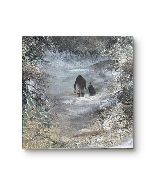 Originalgemälde Acryl Harry Potter und Hagrid im Düsterwald - Acryl auf Leinwand 30cm x30cm